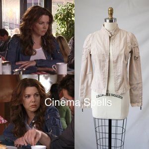 ☀️Alternative- Y2K Tan Moto Jacket As Seen On Lorelai On Gilmore Girls Size US S